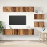  Set TV komoda Zidne s pohranom s vratima 8 pcs Staro drvo 60 x 30 x 30.5 cm Cijene