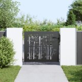 vidaXL Vrtna vrata Crna 105 x 100 cm Čelik s praškastim premazom | shoptok.hr