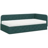  Kutni okvir kreveta Tamnozelena 90 x 200 cm tkanina | shoptok.hr