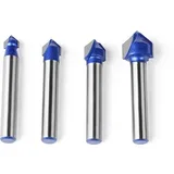 V-utori frezer 90° 6 mm set od 4 kom - 1 set