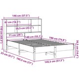 vidaXL Krevet s regalom za knjige bez madraca 140x190 cm od borovine | shoptok.hr