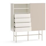 Teulat Bež/krem visoka komoda s kliznim vratima 120x140 cm Nube – | shoptok.hr