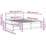  Okvir kreveta bez madraca bijeli 140 x 190 cm masivna borovina | shoptok.hr