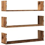 vidaXL Stenska polica 3 kosi starinski les 80x18x18 cm inženirski les | Shoptok.si