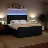 vidaXL Box spring postelja z vzmetnico črna 180x200 cm žamet | Shoptok.si