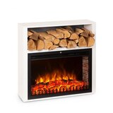 Klarstein mauna loa, električni kamin, 2000 w, led-plameni, daljinski upravljalnik, lesena polica, bel Cene