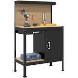  Radna klupa Crna 90 x 49 x 141 cm Projektirano drvo i metal | shoptok.hr