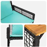  Zunanji pohištveni set z blazino 4 pcs Črna in turkizna, (5000271065) | Shoptok.si