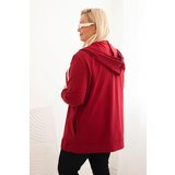 Kesi Women's Plus Size cotton hoodie with a large letter H burgundy | shoptok.hr
