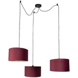 QAZQA Hanglamp zwart met rode kap en gouden binnenkant 35cm 3-lichts - Cava | Shoptok.si