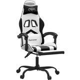  Vrtljivi gaming stol z oporo za noge belo in črno umetno usnje, (21377243) | Shoptok.si
