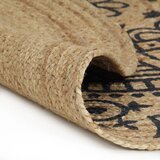  Ručno rađeni tepih od jute s tamnoplavim uzorkom 150 cm | shoptok.hr