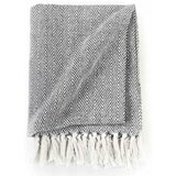  Pamučni pokrivač s uzorkom riblje kosti 125 x 150 cm modri | shoptok.hr