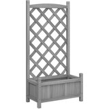 Furnova Cvetlično korito z mrežo sive barve trden les jelke, (21921447) | Shoptok.si