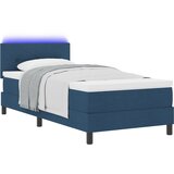 vidaXL Box Spring postelja z vzmetnico & LED Modra 80x200 cm Tkanina, (22156522) | Shoptok.si
