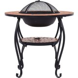  Ognjišče z mizico terakota mozaik 68 cm keramika | Shoptok.si