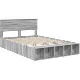  Krevetna konstrukcija s policom Siva Sonoma 140 x 190 cm | shoptok.hr