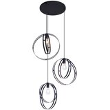 QAZQA Smart hanglamp zwart rond 3-lichts incl. Wifi G95 - Indu Cene