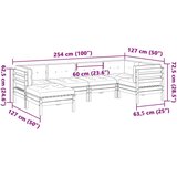  6-dijelni set vrtnih sofa s jastucima voštano smeđi od borovine | shoptok.hr
