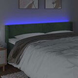 vidaXL LED uzglavlje tamnozeleno 183x16x78/88 cm baršunasto | shoptok.hr