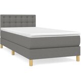  s oprugama i madracem tamnosivi 90 x 190 cm od tkanine | shoptok.hr