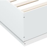  Okvir kreveta s LED svjetlima bijeli 150 x 200 cm drveni | shoptok.hr
