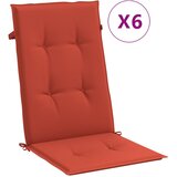  Jastuci za stolice 6 kom prošarano crvena 120x50x4 cm tkanina | shoptok.hr