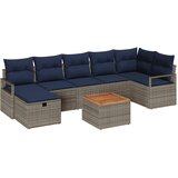  Sjedeća garnitura za vrt 8 kom. Siva poliratan 287 x 122 x 85 cm | Shoptok.si