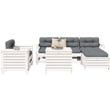  7-dijelni set vrtnih sofa bijeli od masivne borovine Cijene