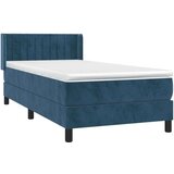 Box spring postelja z vzmetnico temno modra 100x200 cm žamet, (20899692) | Shoptok.si