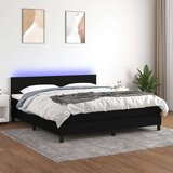  Box spring s madracem LED crni 160x200 cm od tkanine Cijene