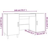  Radni stol boja hrasta sonome 140x50x75 cm konstruirano drvo | shoptok.hr