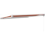 vidaXL Zložljiva tenda oranžna in rjava 3,5x2,5 m blago in aluminij | Shoptok.si