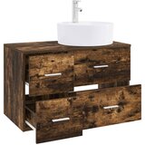 Set namještaja za kupaonicu 2 kom. Dimljeni hrast Smeđa 49,5 x 44,5 x 76 cm | shoptok.hr