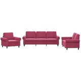  3-dijelni set sofa s jastucima crvena boja vina baršunasti | shoptok.hr