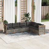  The Living Store Vrtna sedežna garnitura 6-delna z blazinami siv poli ratan - Vrtna Sedežna Garniture, (21478652) | Shoptok.si