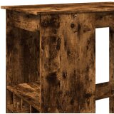 vidaXL Barska miza s policami dimljen hrast 90x47,5x103,5 cm inž. les | Shoptok.si