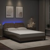 Furnova Posteljni okvir z LED lučkami kapučino 140x200 cm umetno usnje, (21936921) Cene