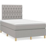  Krevet s oprugama i madrac svjetlosivi 120 x 200cm od tkanine | shoptok.hr