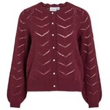 Vila Telovniki & Jope Cardigan Tuli L/S - Fig Bordo Cene