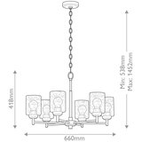  Kichler KL-WINSLOW6-NBR - Luster na lancu WINSLOW 6xE27/60W/230V mesing | Eponuda.com
