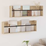  Polica za časopise Zidne 2 pcs Sonoma hrast 100 x 12 x 30 cm | shoptok.hr