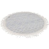 Tom Tailor ROČNO TKANA PREPROGA Colored macrame four 140/140 cm tkano krem barve, pastelno modra | Shoptok.si