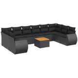  11-dijelni set vrtnih sofa od poliratana s jastucima crni | shoptok.hr