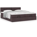 vidaXL Otomanski posteljni okvir z vzmetnicami rjav 200x200 cm blago Cene