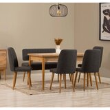 Hanah home vina - atlantic pine, anthracite atlantic pineanthracite extendable dining table & chairs set (6 pieces) | ePonuda.com