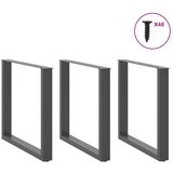  Noge za blagovaonski stol U-oblik 3 kom antracit 90 x (72-73) cm čelik | shoptok.hr
