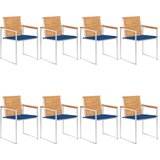  Vrtne stolice s jastucima 8 kom od masivne tikovine | shoptok.hr