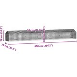 vidaXL Kletka za zajce srebrna 400 x 78 x 78 cm Cinkana jeklena | Shoptok.si