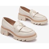 Resti Lacquered women's beige moccasins with decoration Sarix - Footwear | Shoptok.si